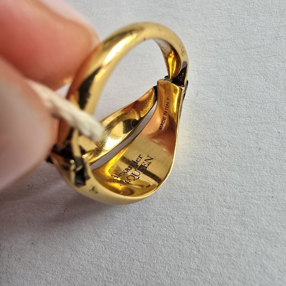 Alexander McQueen Skull Convertible Ring Gold - Picture 8 of 9